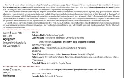 Convegno 6 e 7 Marzo – Autonomia siciliana